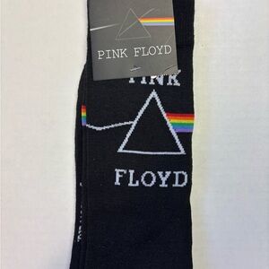 NWT Pink Floyd Black Socks with Rainbow Design, Novelty, 70s, Hard Rick, Sz 7-12